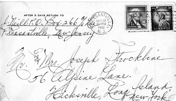 014 envelope  from grandmom Neill  May 17 1961 014